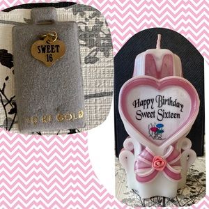 NWT Happy Birthday Sweet Sixteen Candle and Charm